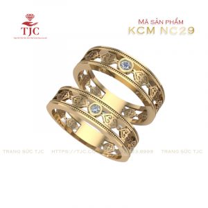 Nhẫn cưới Vàng Đính kim cương - KCM NC29