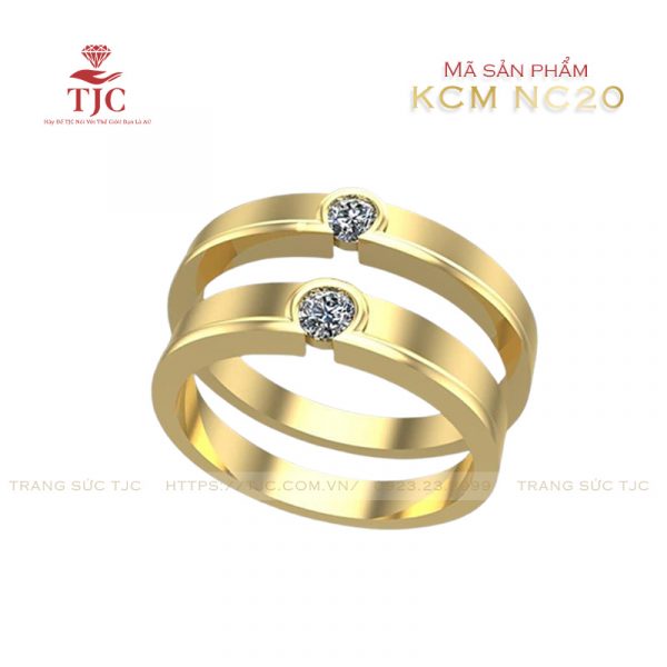 Nhẫn cưới Vàng Đính kim cương - KCM NC20
