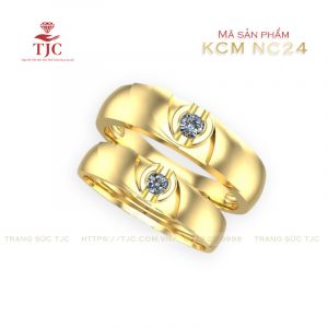 Nhẫn cưới Vàng Đính kim cương - KCM NC24