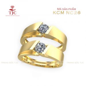 Nhẫn cưới Vàng Đính kim cương - KCM NC26